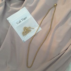 TWO gold plated chain necklaces